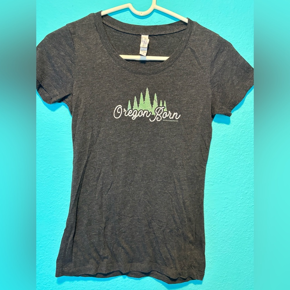 Oregon Born Gray Short Sleeve Tee